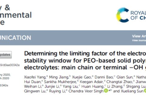 PEG固態(tài)電解質(zhì)電壓窗口窄，孰之鍋？