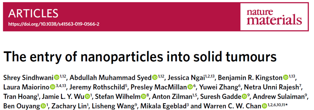 ?公認(rèn)的EPR效應(yīng)翻車了，一天內(nèi)連發(fā)三篇《Nature Materials》：腫瘤治療的挑戰(zhàn)和機遇