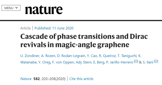 今年最火課題之一！魔角石墨烯三個月內(nèi)第5篇《Nature》！