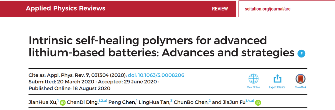 南京理工大學傅佳駿教授團隊《APR》綜述：如何設計本征自修復材料來提高鋰電池電化學性能