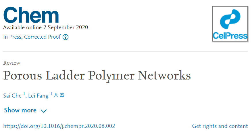 方磊《Chem》綜述：多孔網(wǎng)絡(luò)梯狀聚合物