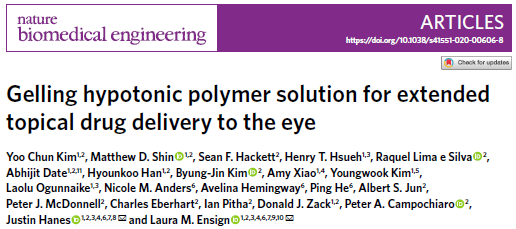 《Nature》子刊：眼睛疲勞得了干眼癥？關(guān)于滴眼液的藥物遞送研究來啦！