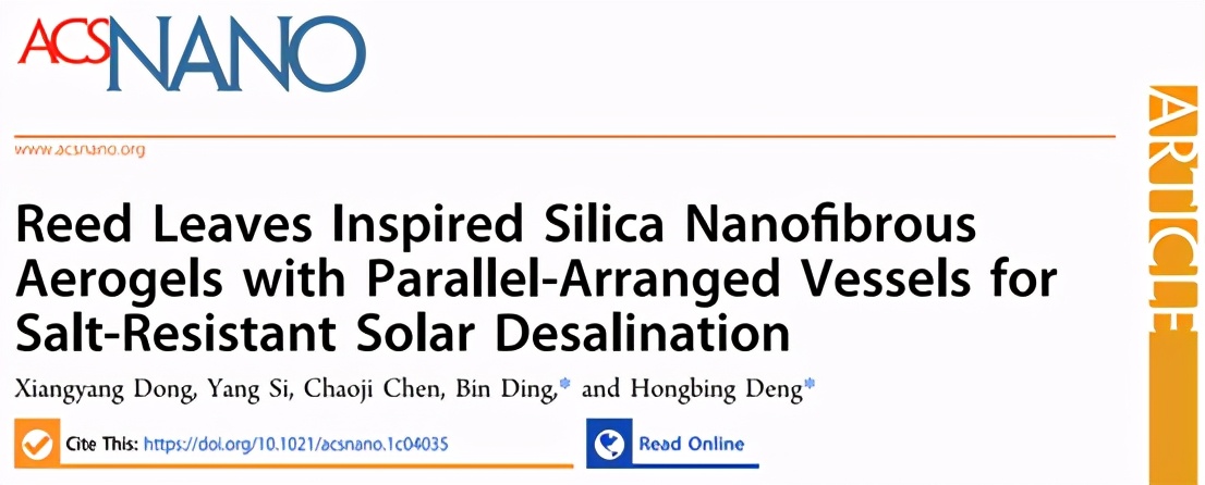 二氧化硅納米纖維氣凝膠用于耐鹽太陽能海水淡化-1